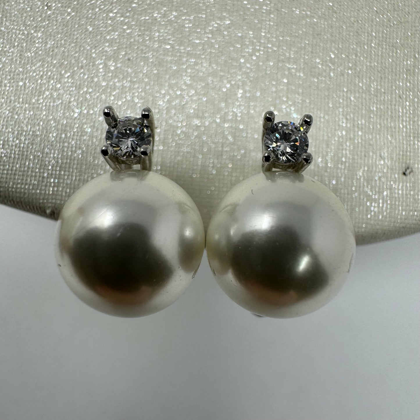 OR CLIP SENZA PERNO PERLA SINTETICA 1 CM CON ZIRCONE