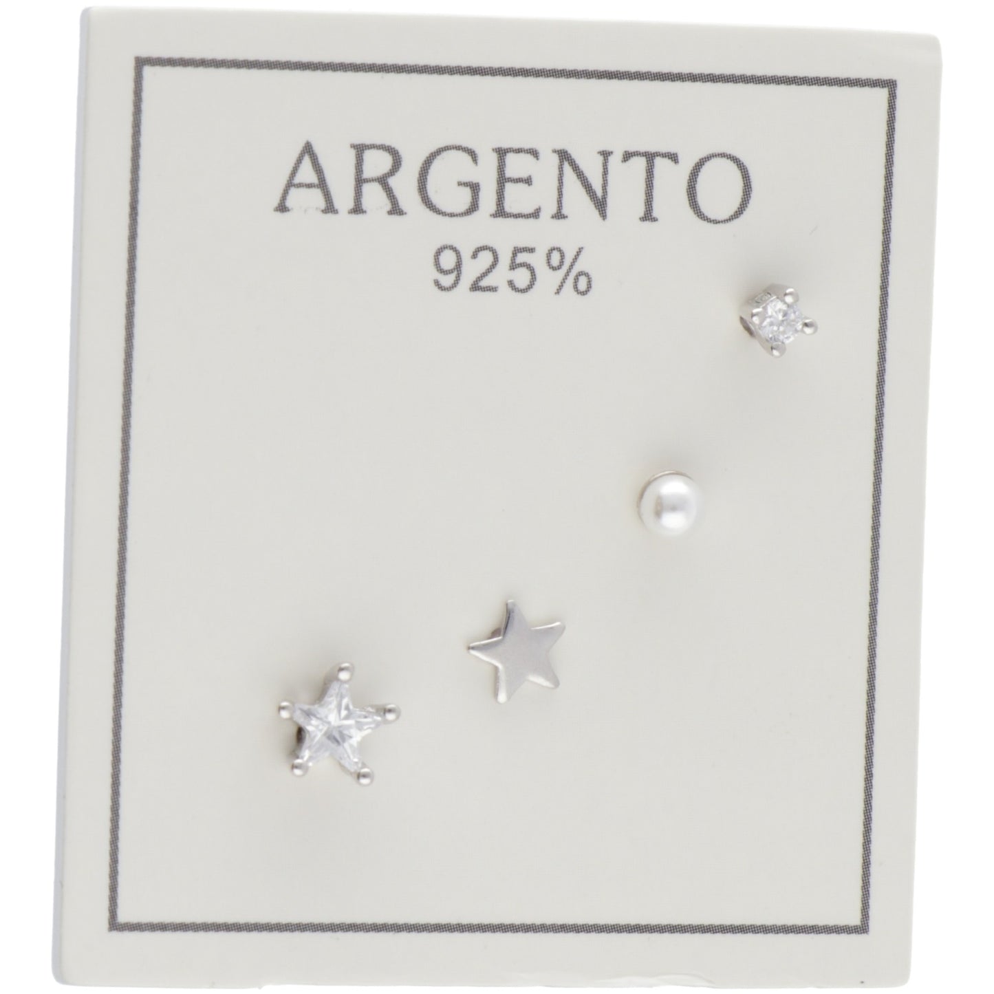 SET ORECCHINI STELLE PERLA E ZIRCONE