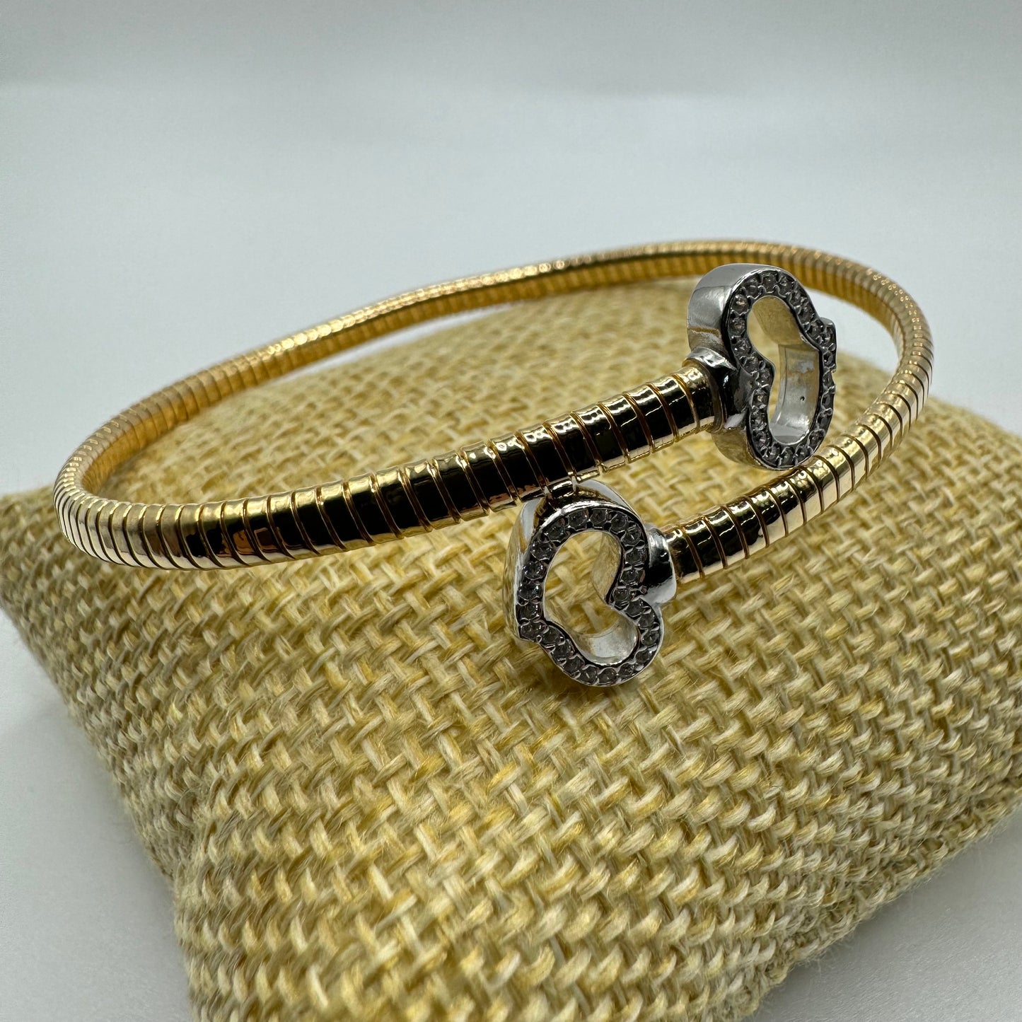 BR RIGIDO BICOLORE CUORI ZIRC