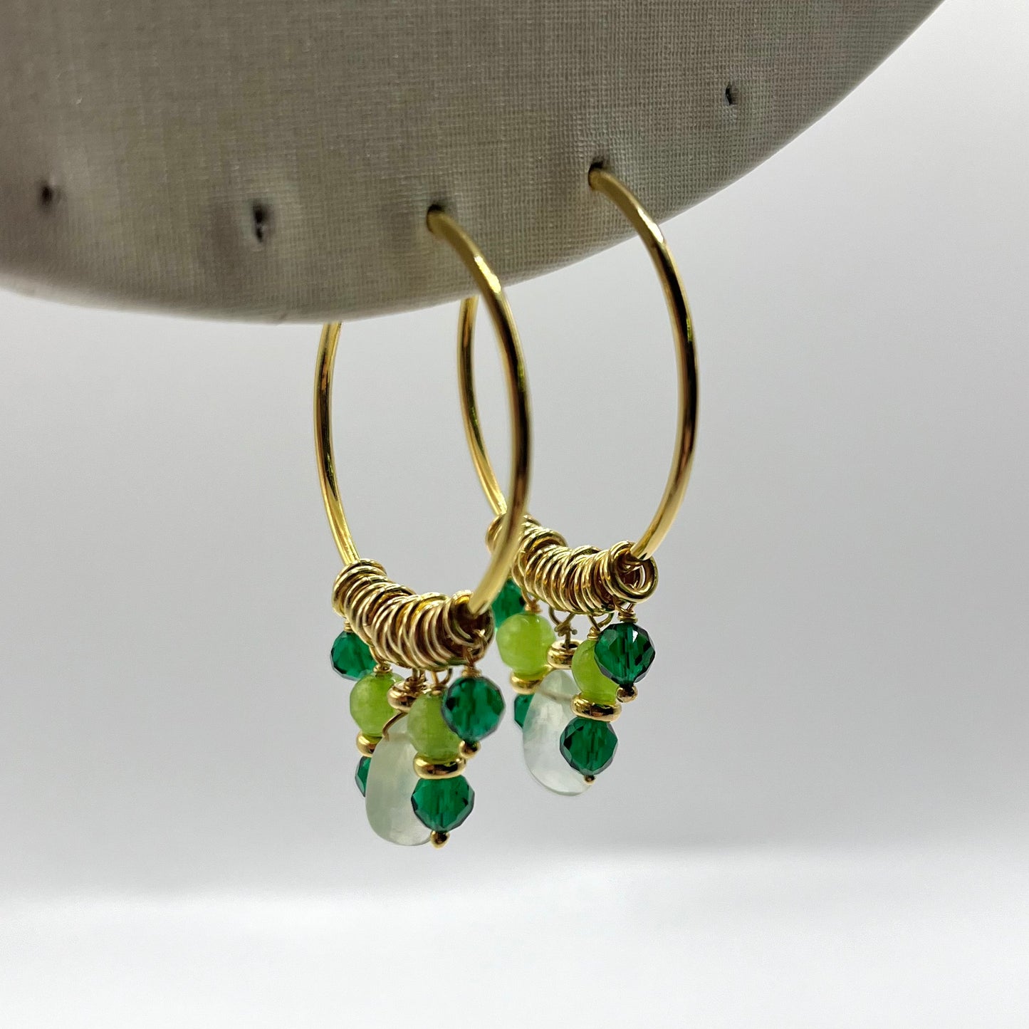 CERCHI PIETRE VERDI PENDENTI