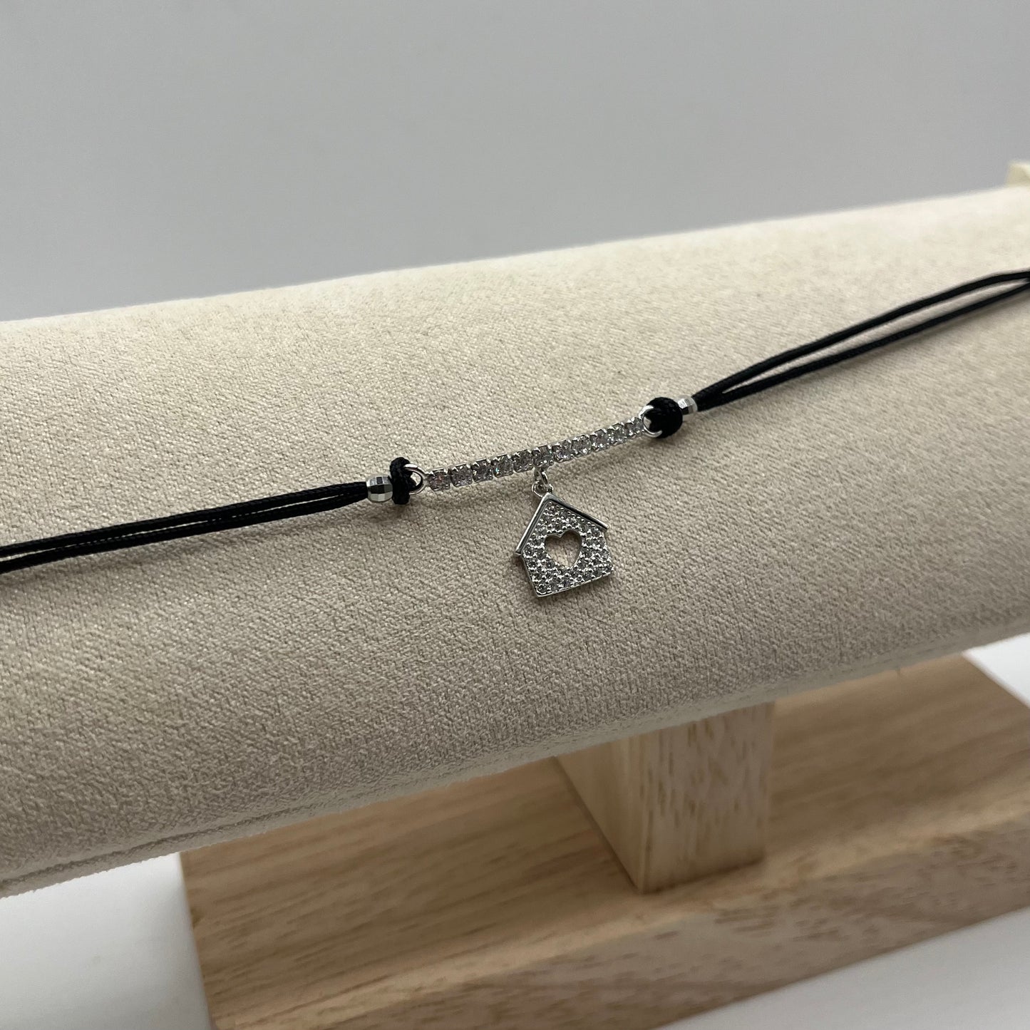 BR CORDINO CON ZIRC + CHARM CASA ZIRC
