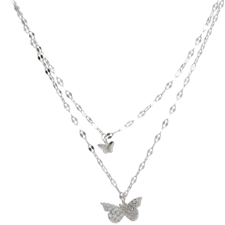 CL 2 FILI CON FARFALLA LISCIA E ZIRC