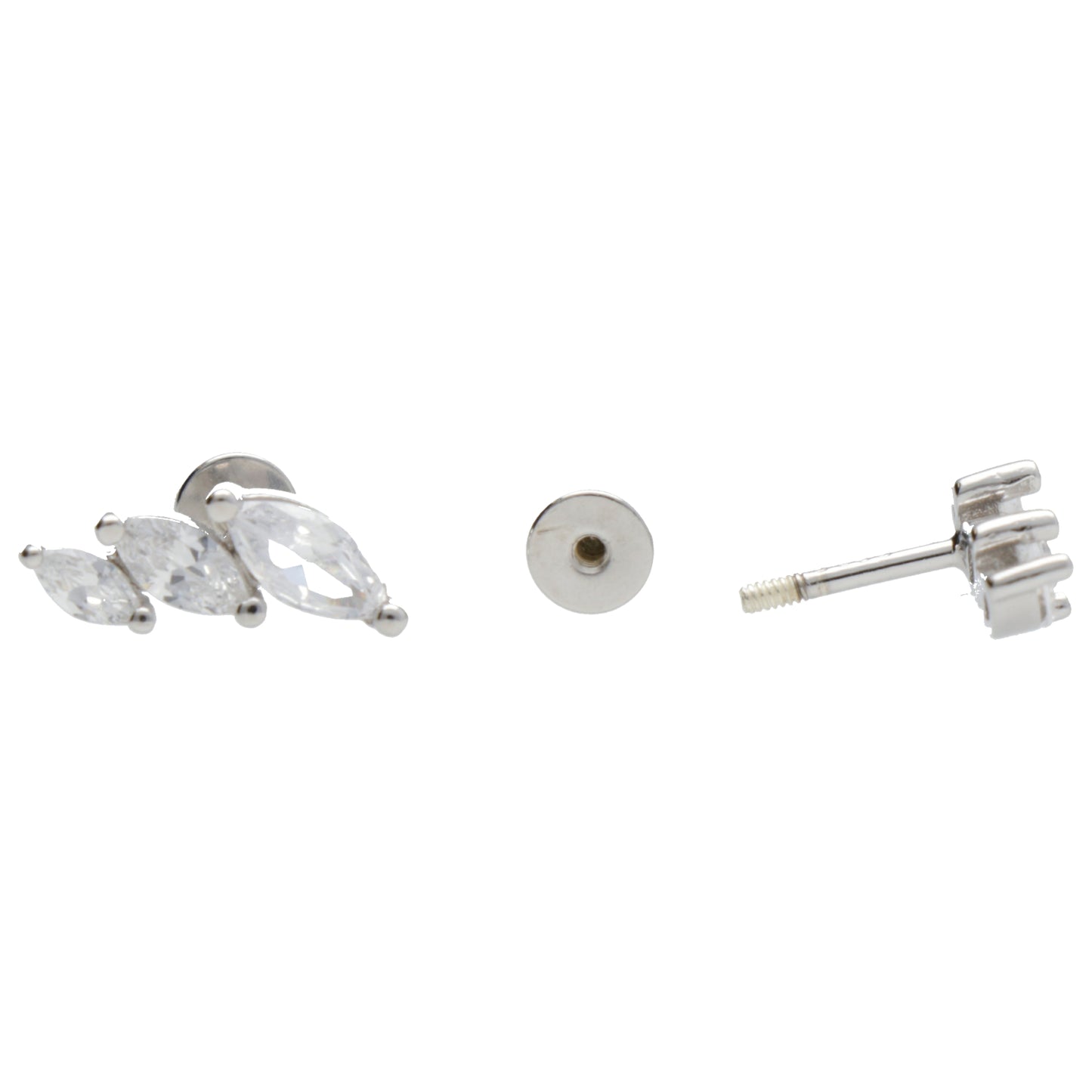 PIERCING 3 ZIRC CHIUSURA A VITE