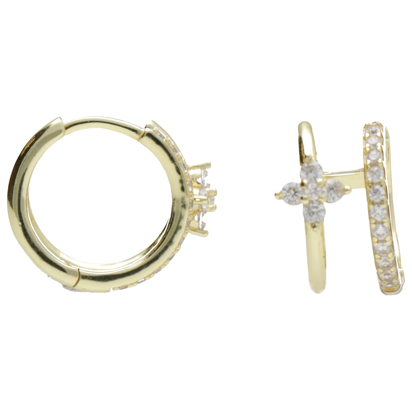 OR DOPPIO FILO CON ZIRC E FIORE