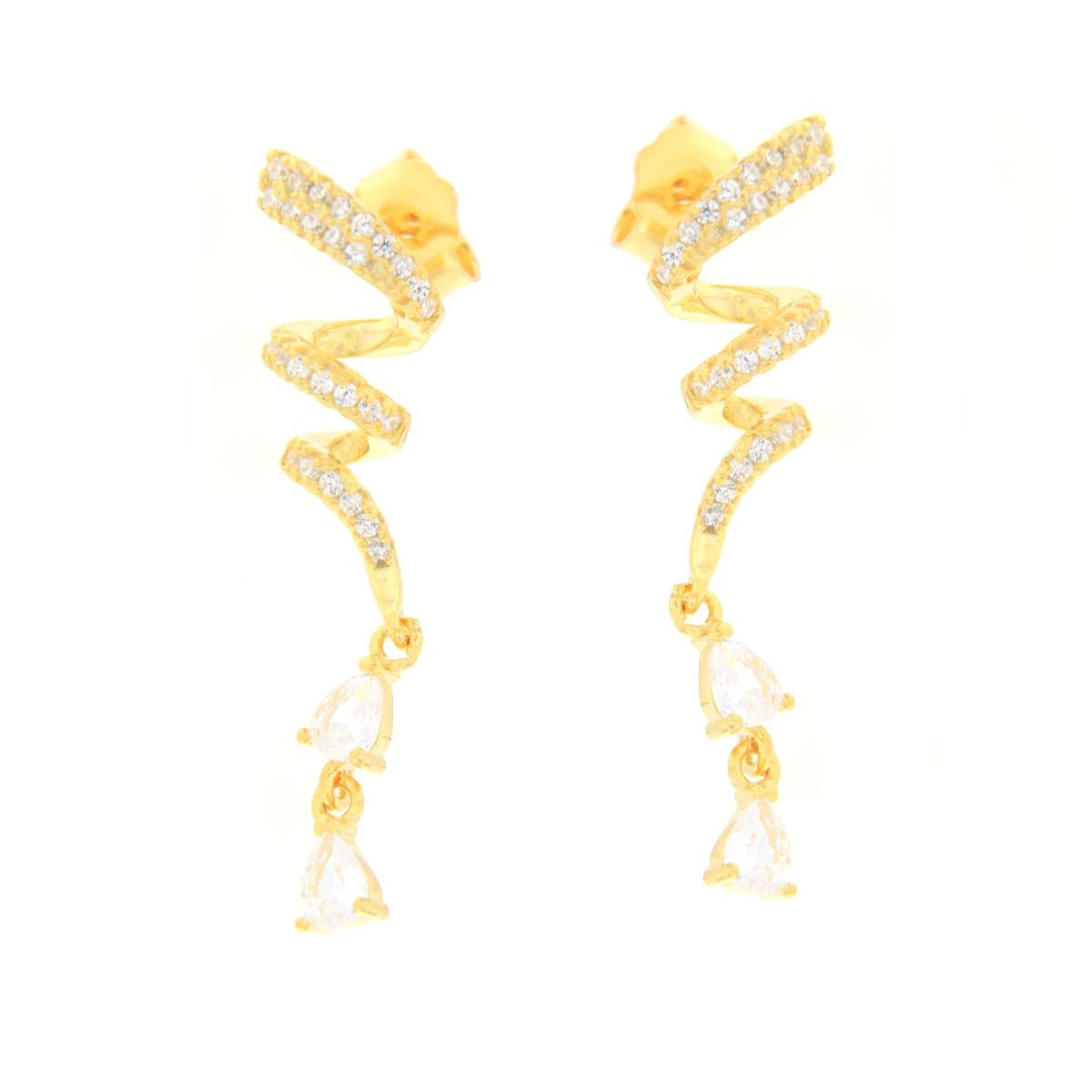 OR ARRICCIATO CON ZIRC PENDENTI