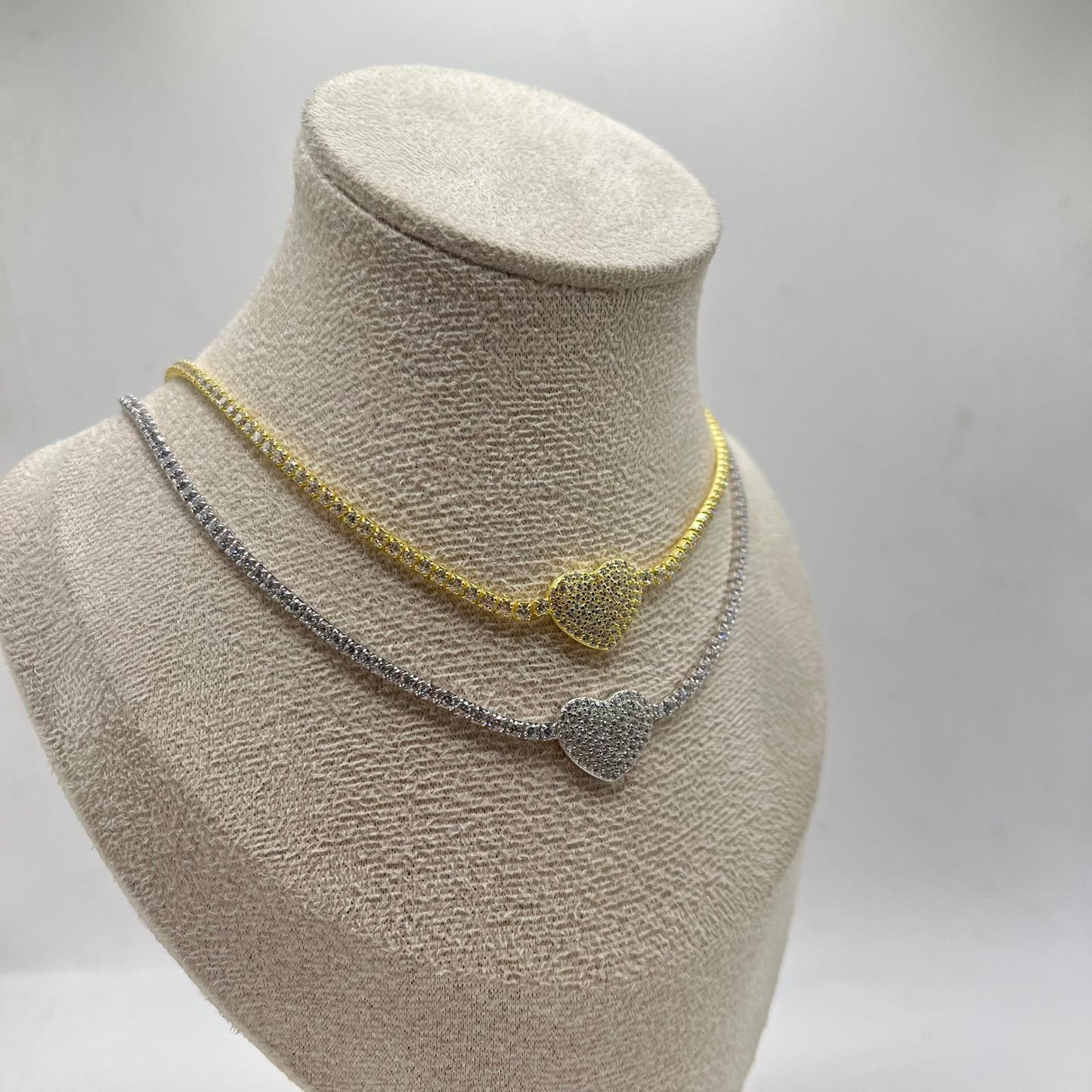 CL CHOKER ZIRC CON CUORE