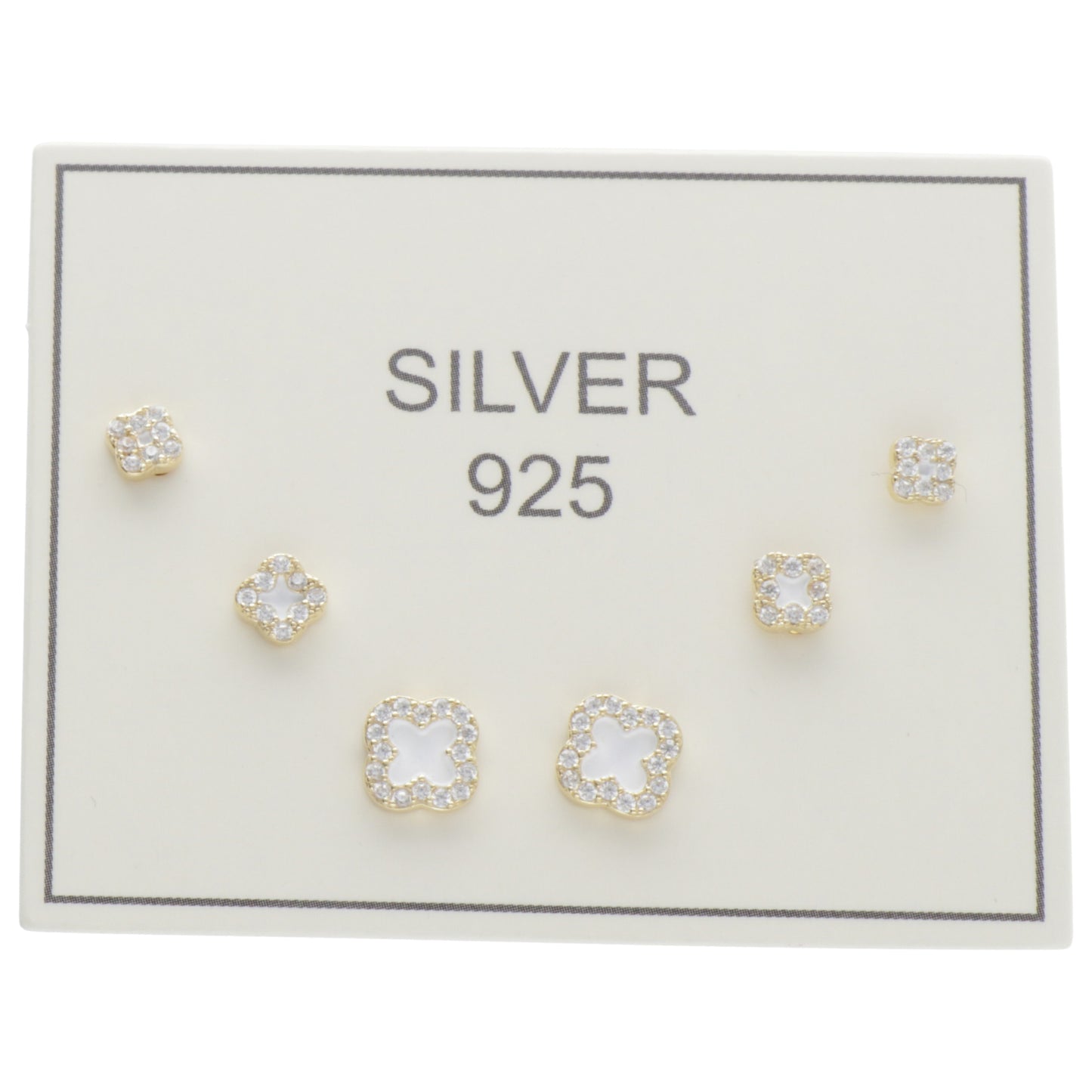 SET OR QUADRIFOGLIO SMALTO BIANCO
