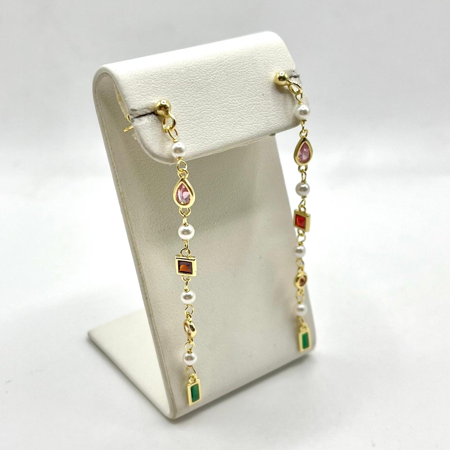 OR PENDENTE PERLE E ZIRC COLORATI