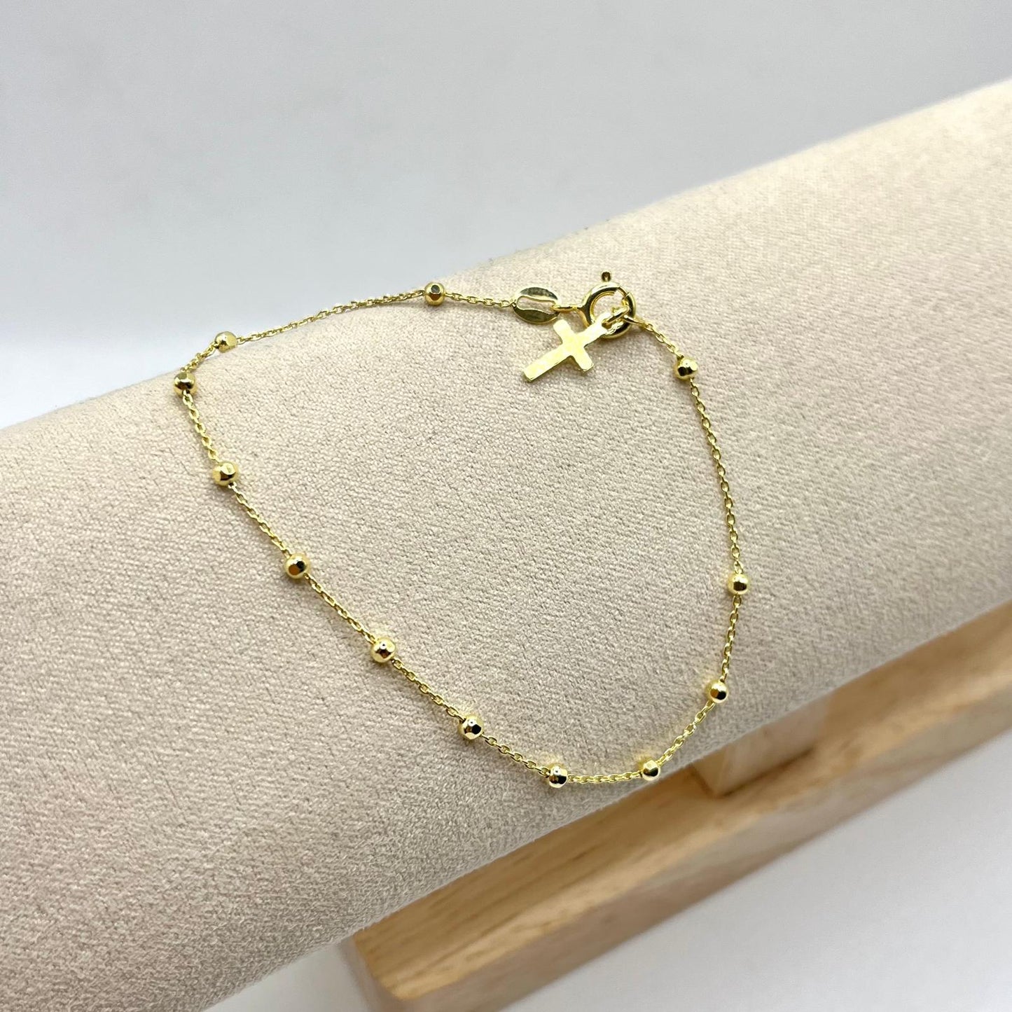 RS BRACCIALE PALLINE 2,5 MM E CROCE