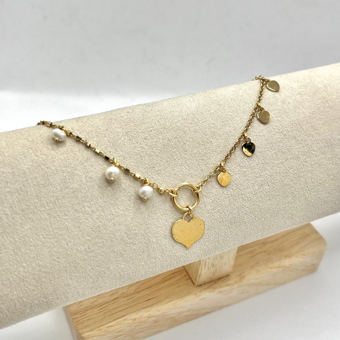 BR CHARM CUORI E PERLE PENDENTI