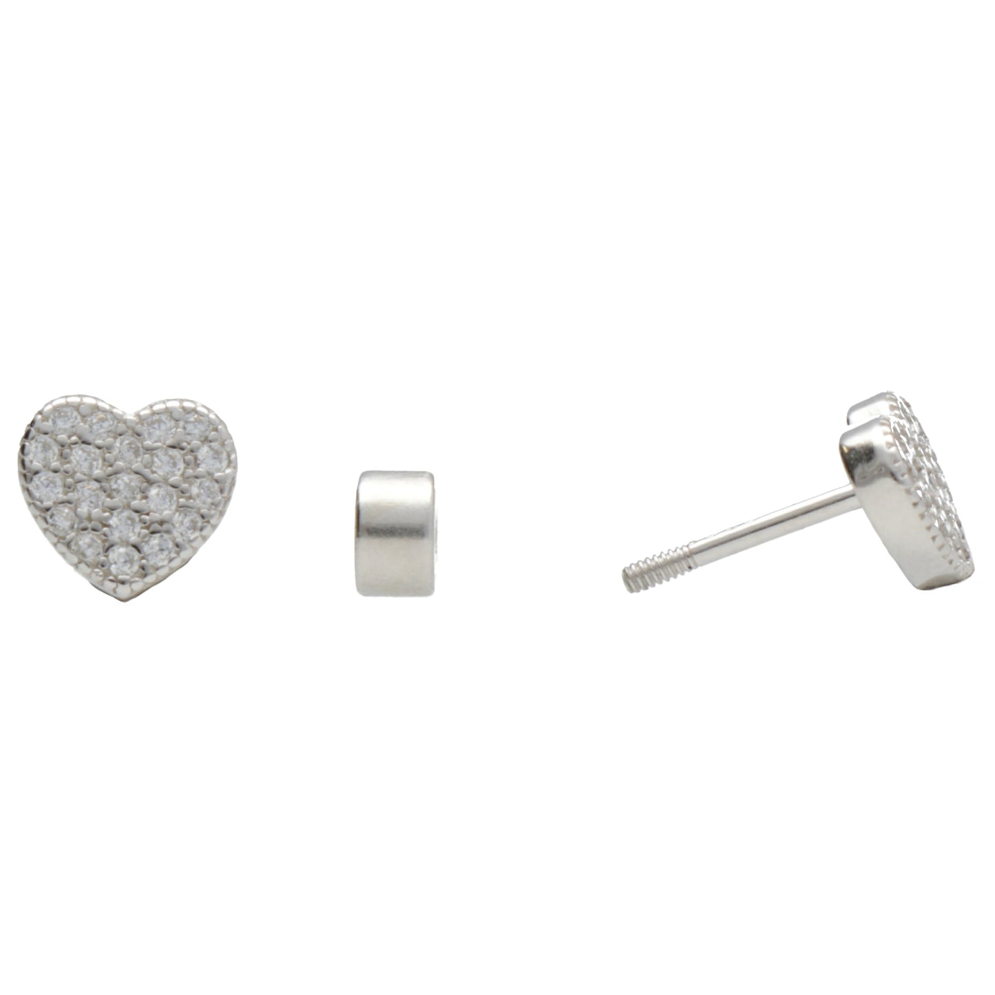 PIERCING CUORE ZIRCONI CON CHIUSURA A VITE