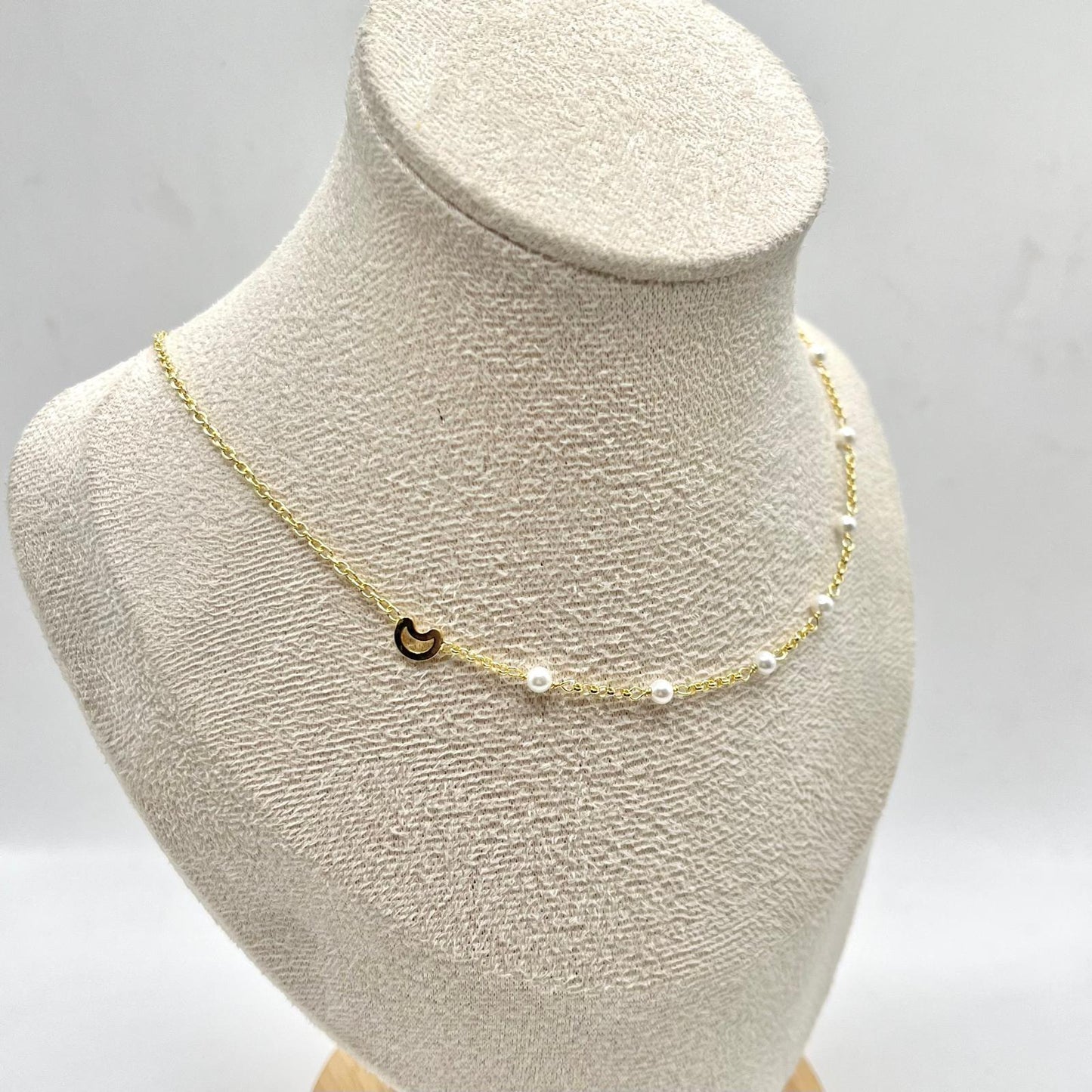 COLLANA PERLINE E LUNA