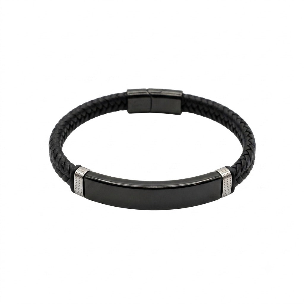 BR BRAID AND LEATHER BAND PLATE