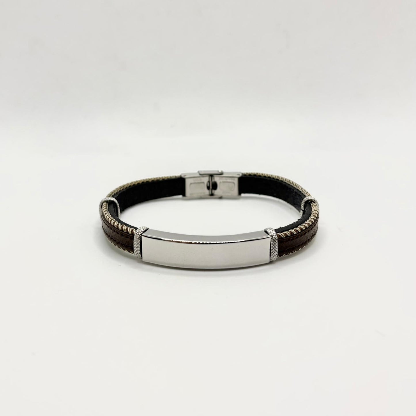 BR ACCIAIO IN PELLE CON TARGA LISCIA