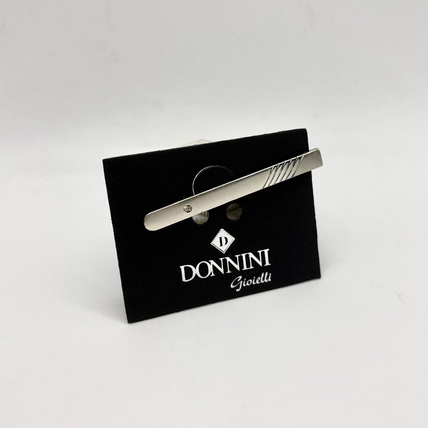 FERMACRAVATTA ACCIAIO ZIRCONE A PINZA