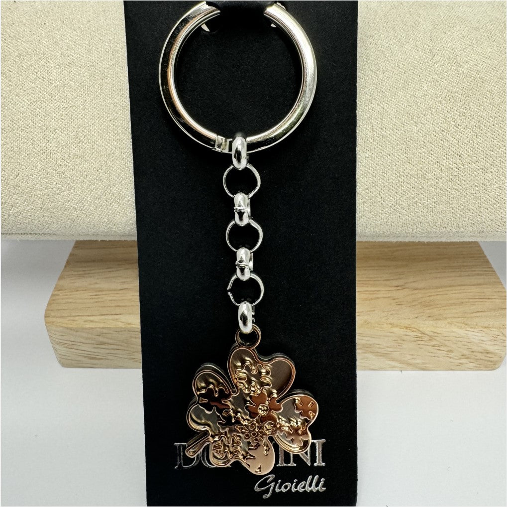 PORTACHIAVI ACCIAIO QUADRIFOGLIO