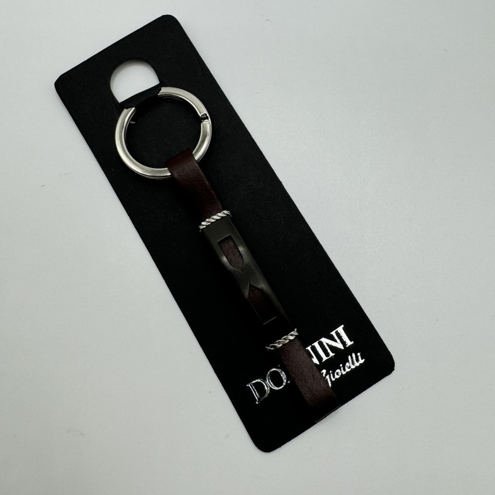 PORTACHIAVI ACCIAIO CUOIO