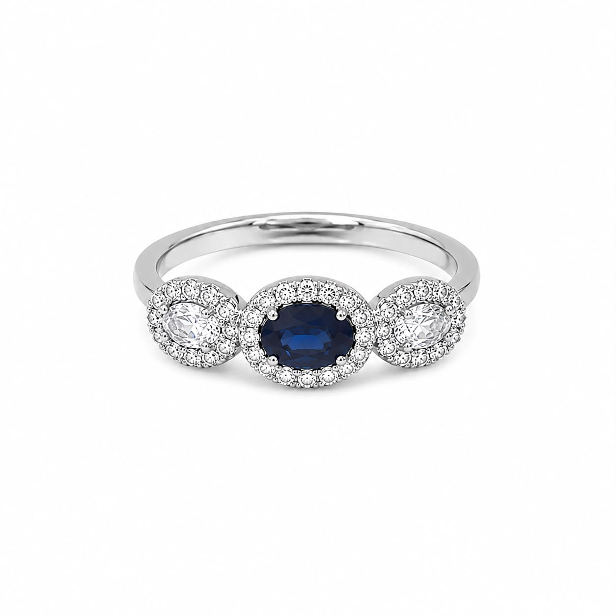 AN PIETRA BLU E DUE BIANCHE CON ZIRCONI