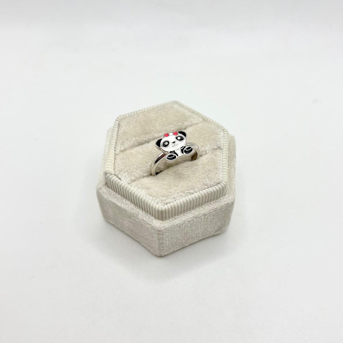 ANELLO BIMBA PANDA FIOCCO COLORATO