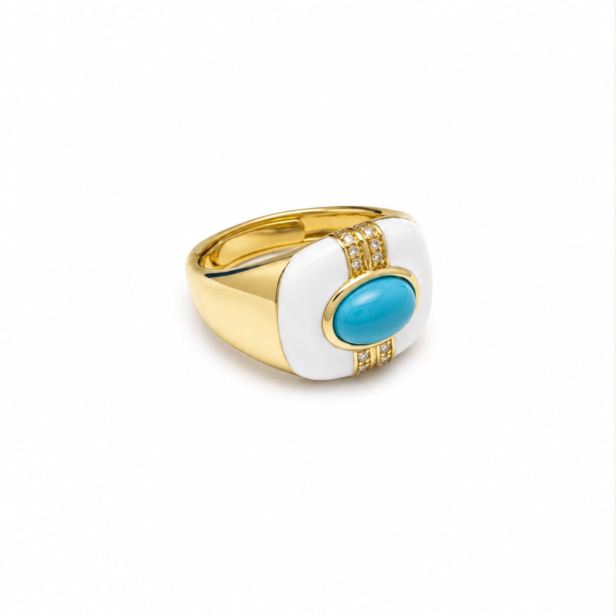 AN BRONZO SMALTO BIANCO E AZZURRO