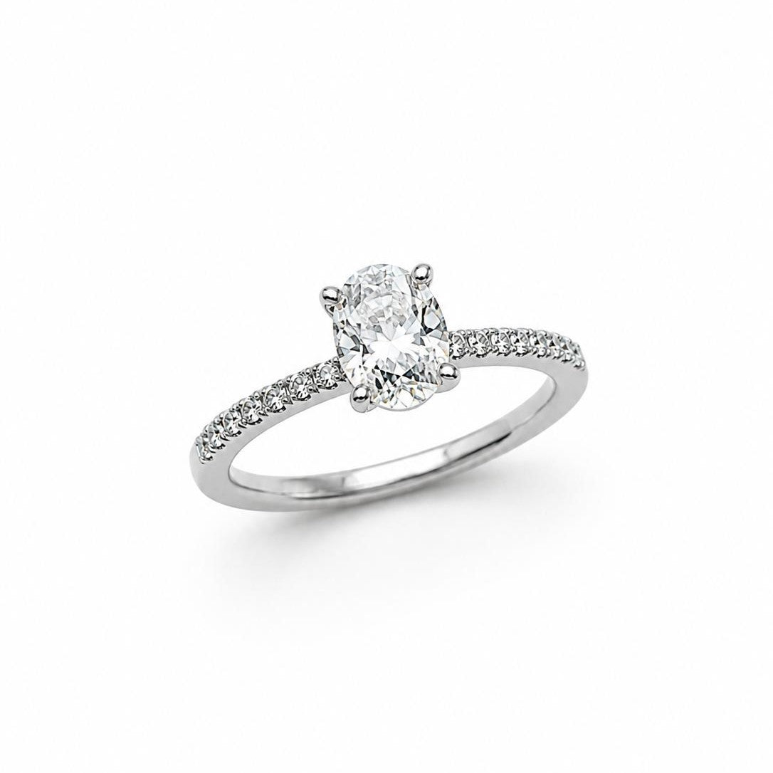 ANELLO SOLITARIO MOISSANITE 7X9 MM
