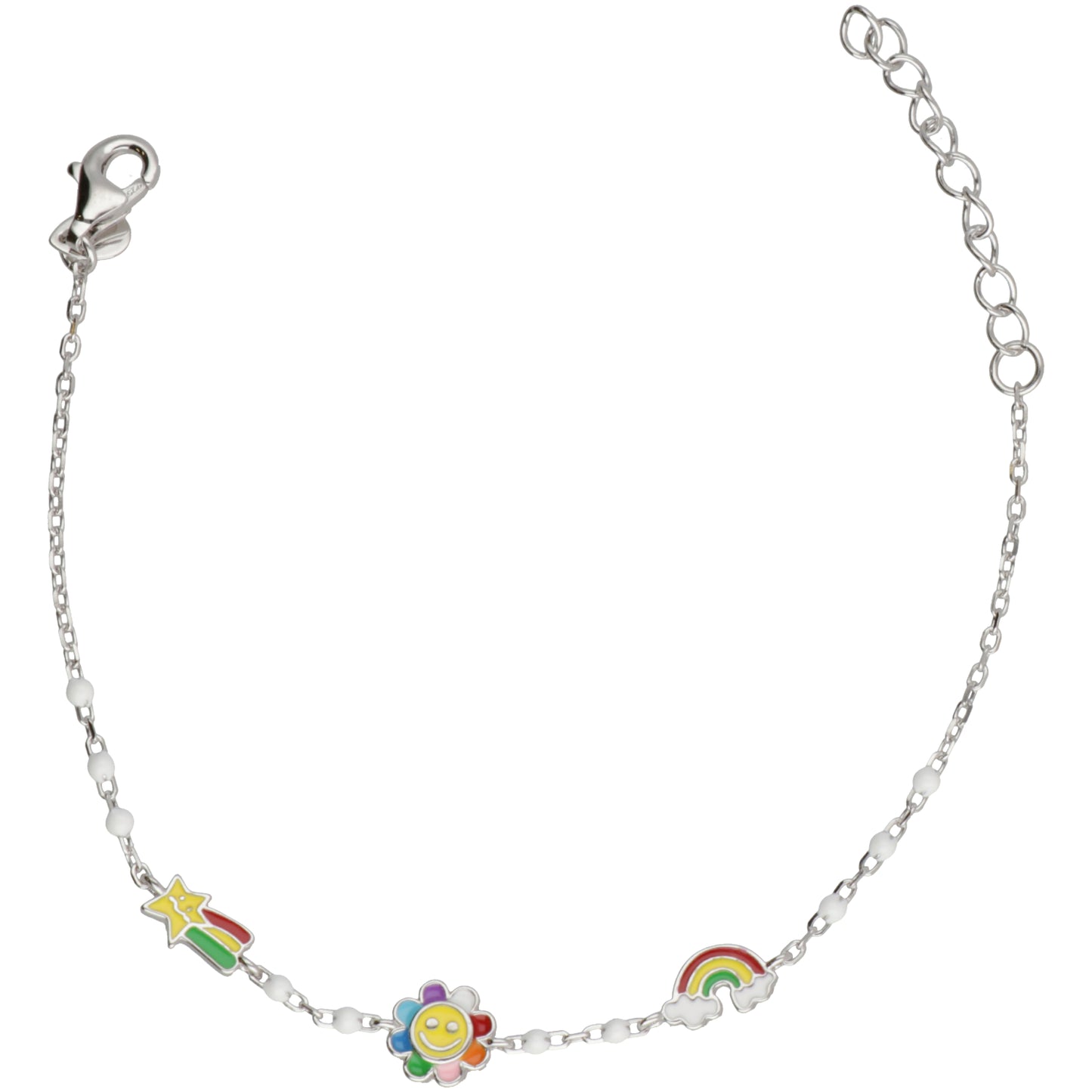 BR PERLINE BIANCHE E CHARM ARCOBALENO