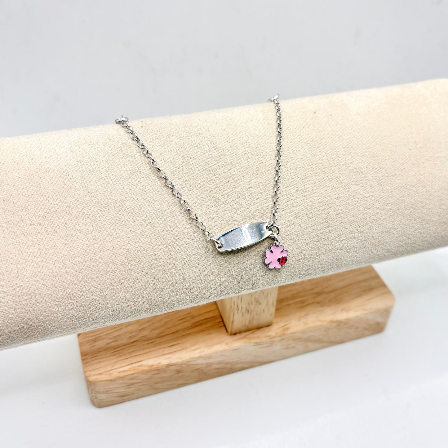 BR BIMBA TARGHETTA E QUADRIFOGLIO PEND