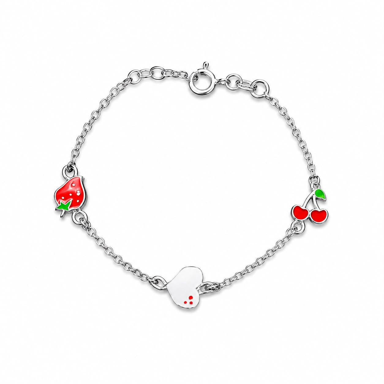 BR FRAGOLA, CUORE SMALTO BIANCO E CILIEGIA