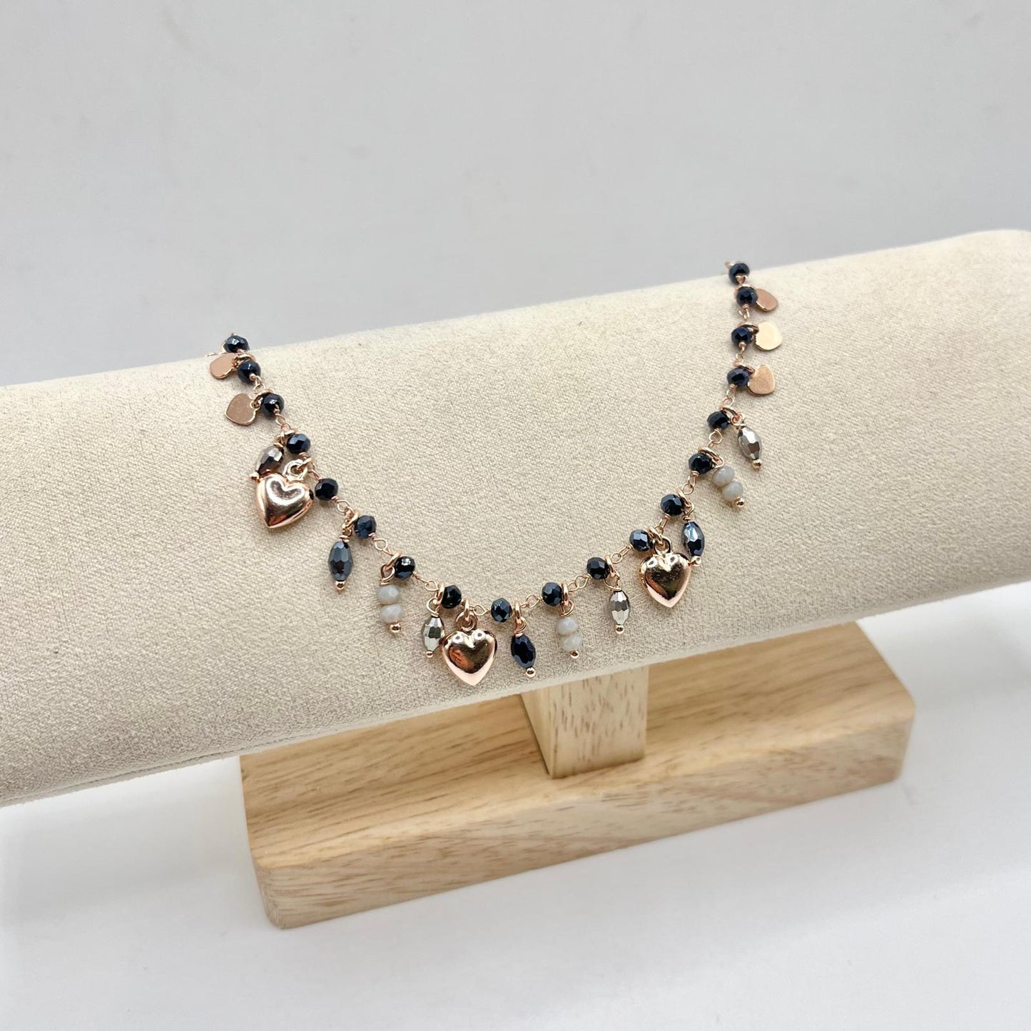 BR PERLINE E CHARMS CUORI PEND