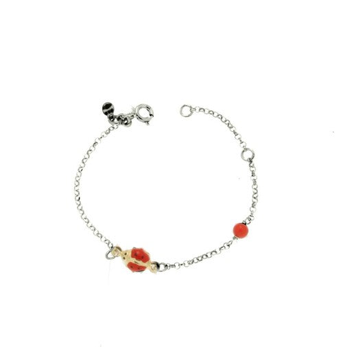 BR BATTESIMO CORALLO E ORO 9KT COCCINELLA