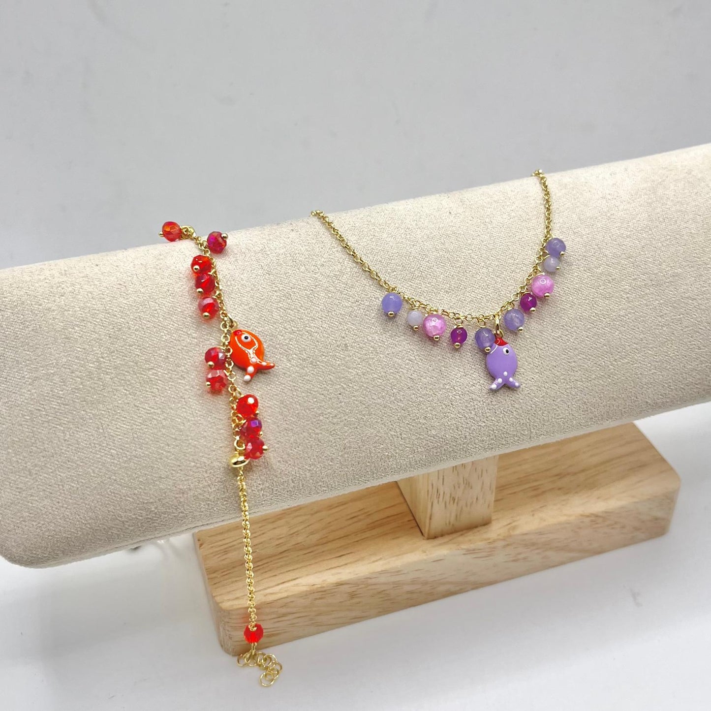 BR PERLINE COLORATE E PESCE PENDENTE