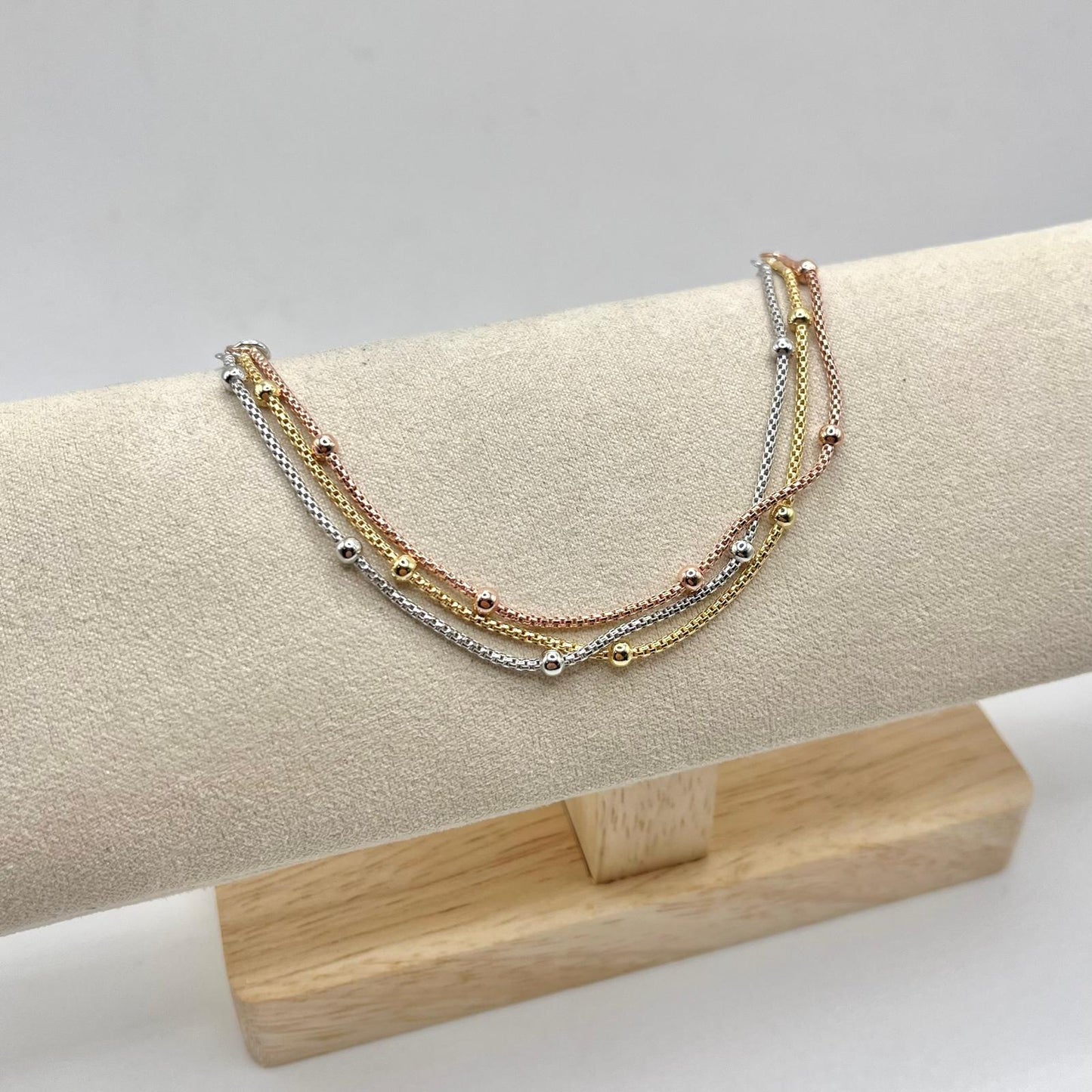 BR 3 FILI MAGLIA COREANA E 12 PALLINE LISCE 3MM