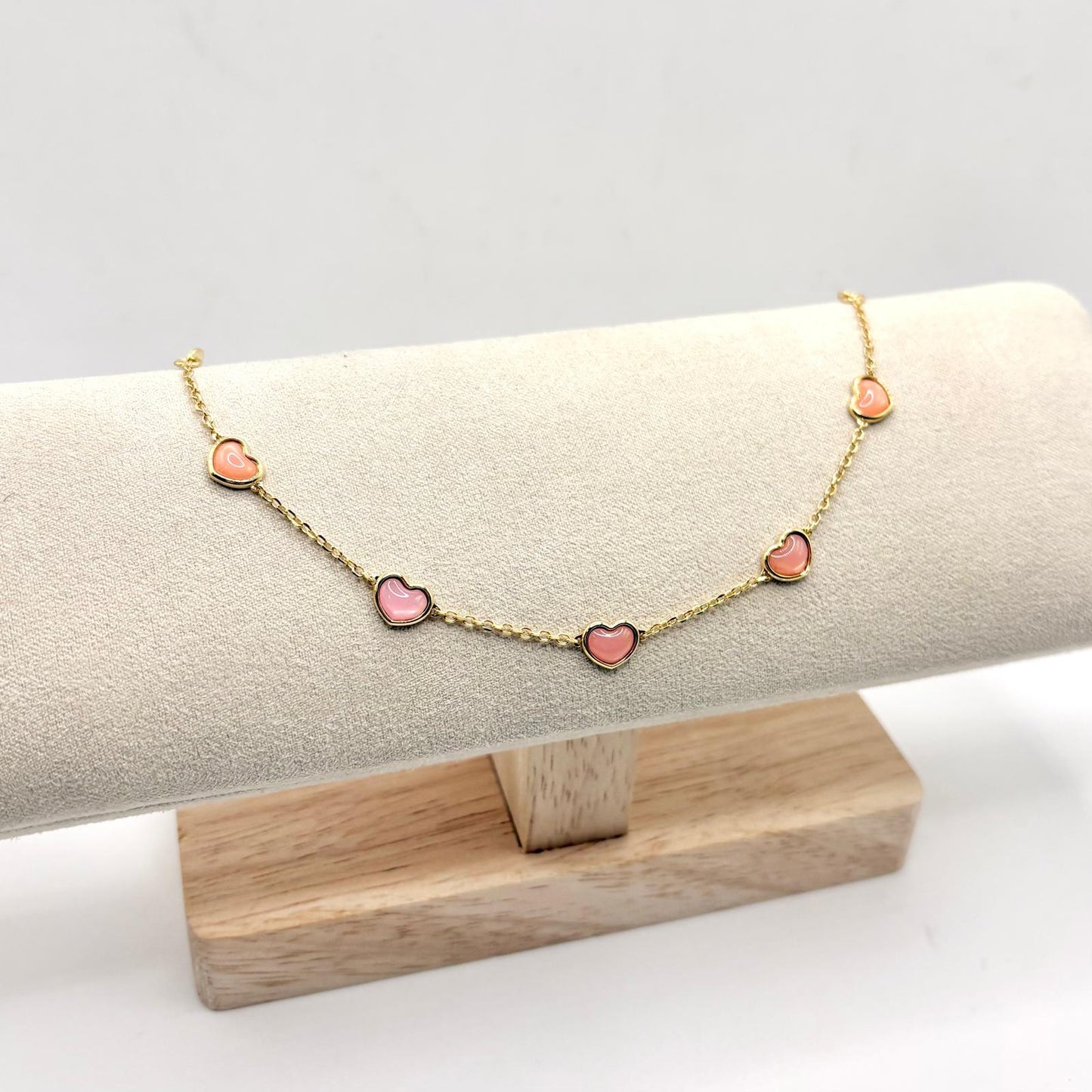 BR 5 CUORI SMALTO ROSA BOMBATO