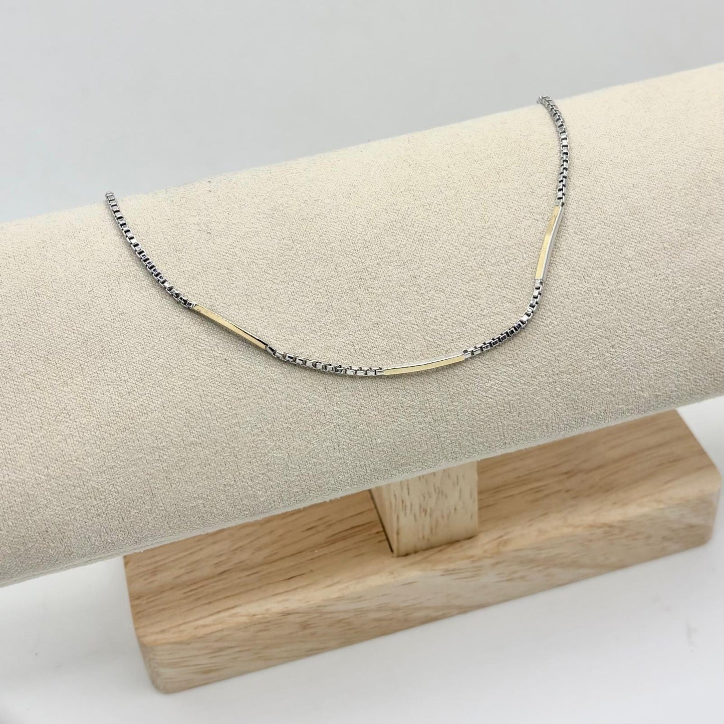 BR CATENA FINE + 3 TARGHE ORO 18KT