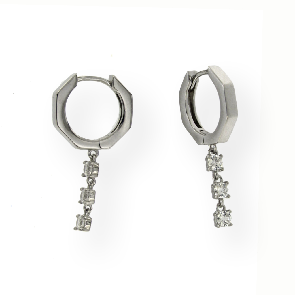 CAP ESAGONALE CON 3 ZIRCONI PENDENTI