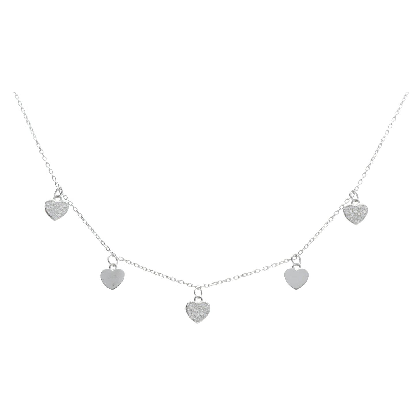 CL CHOKER CUORI LISCI E CON ZIRCONI 35+4 CM