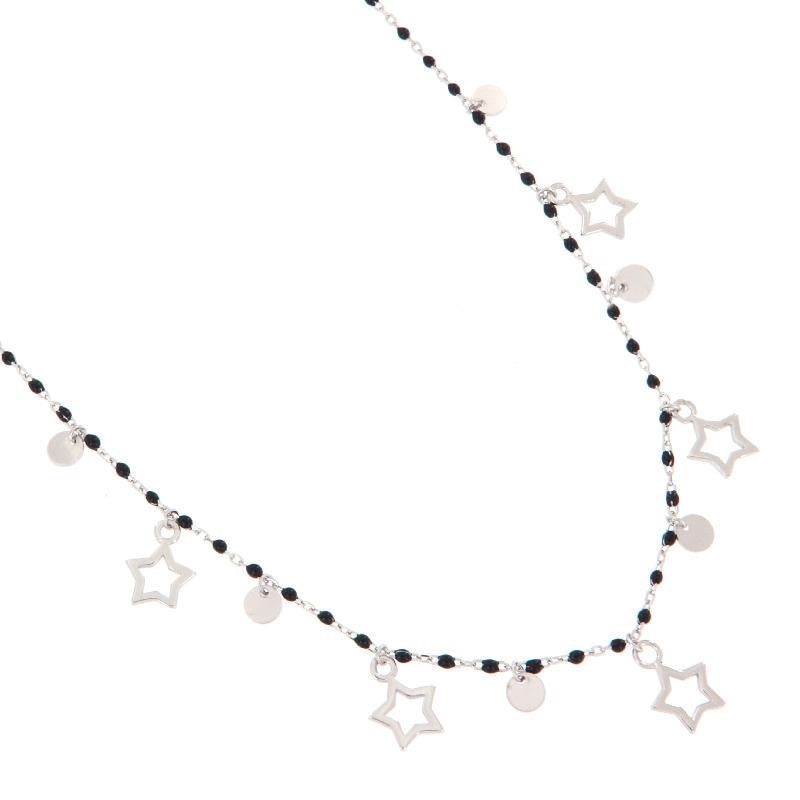 CL PERLINE NERE E CHARM STELLA E CERCHI