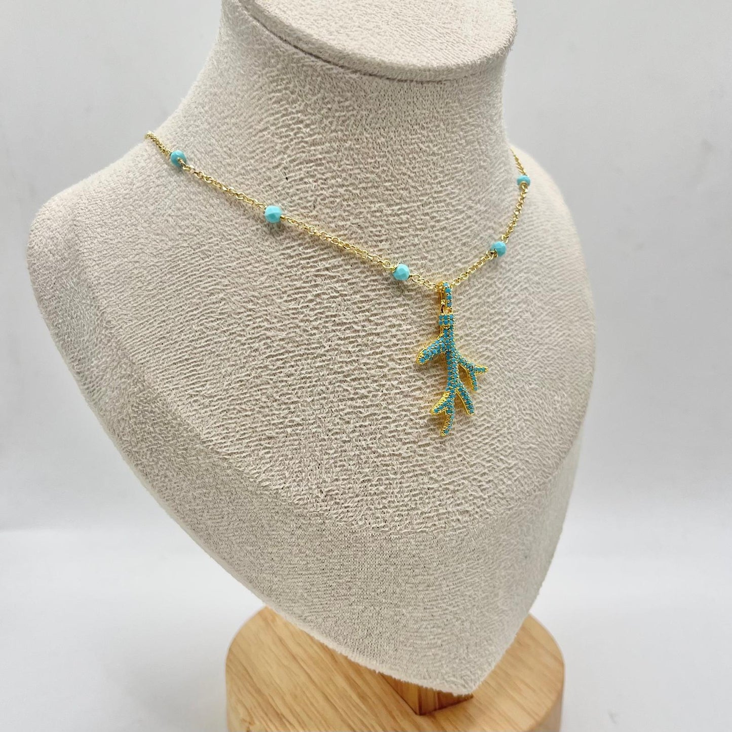 CL PERLINE AZZURRE E CORALLO AZZURRO