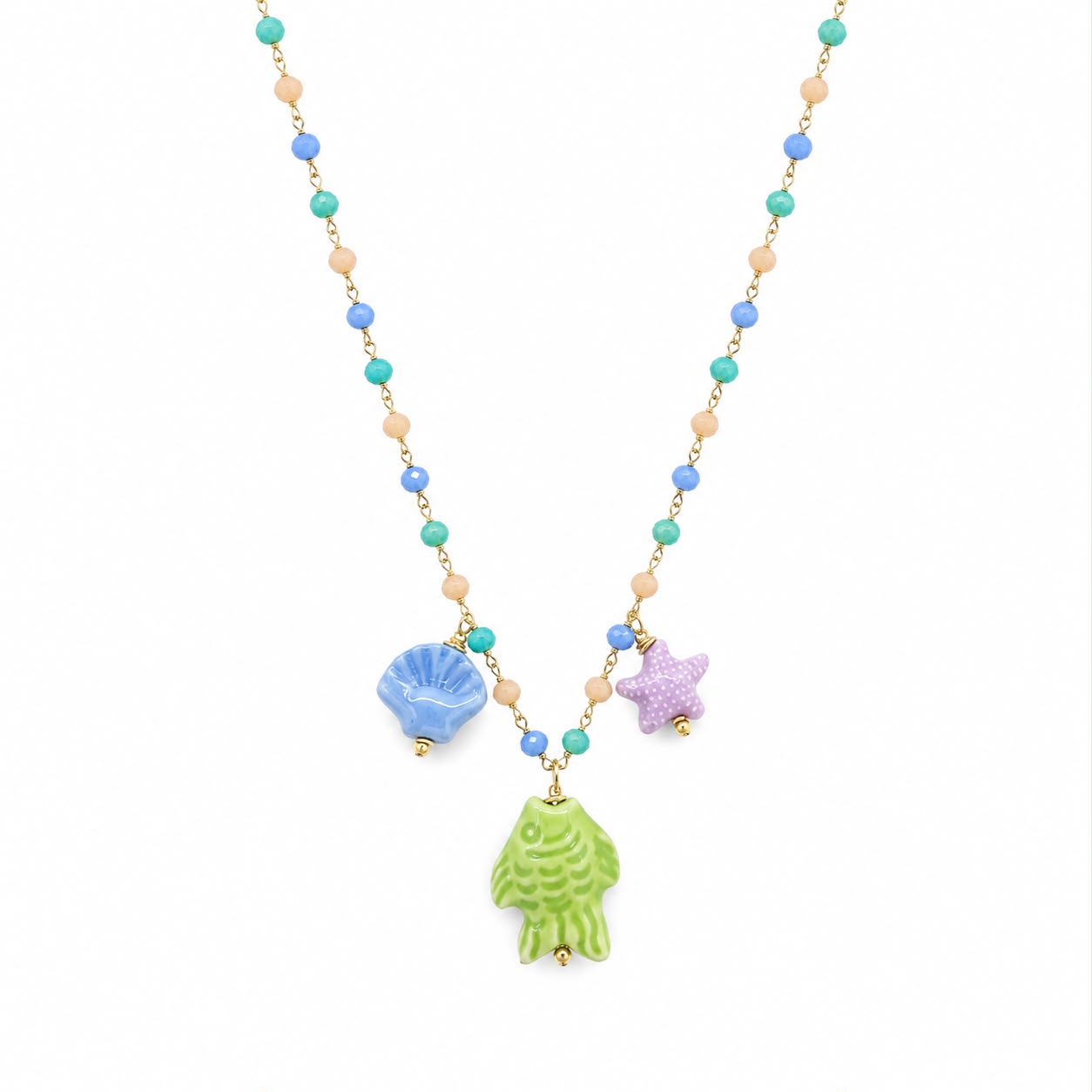 CL PERLINE E CHARM STELLA PESCE E CONCHIGLIA