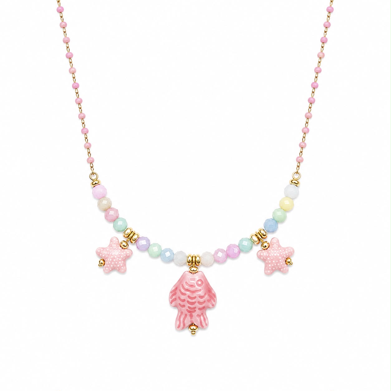 CL PERLINE ROSA E PESCE CON STELLE CERAMICA