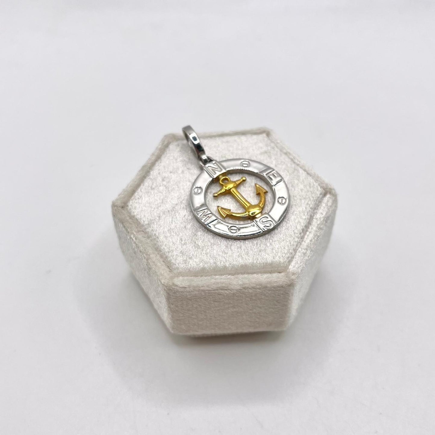 CN TONDO BUSSOLA E ANCORA DORATA