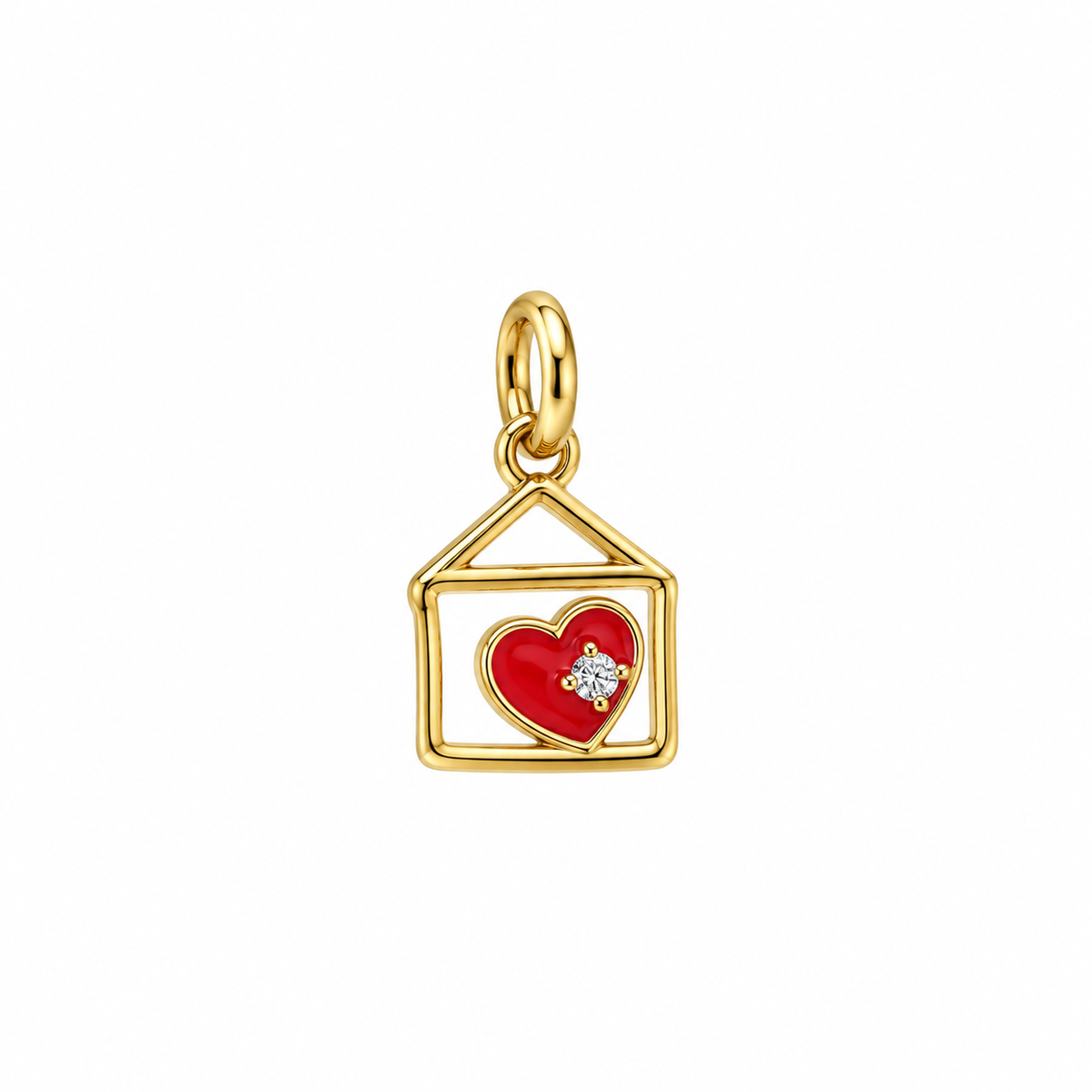 CN CASA FILO CON CUORE SMALTO ROSSO