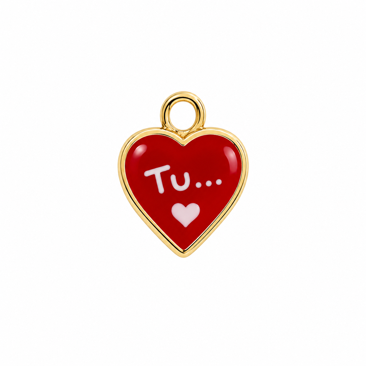 CN CUORE SCRITTA "TU" SMALTO ROSSO