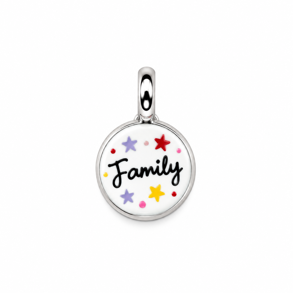 CN TONDO SCRITTA "FAMILY" E FIORI COLORATI