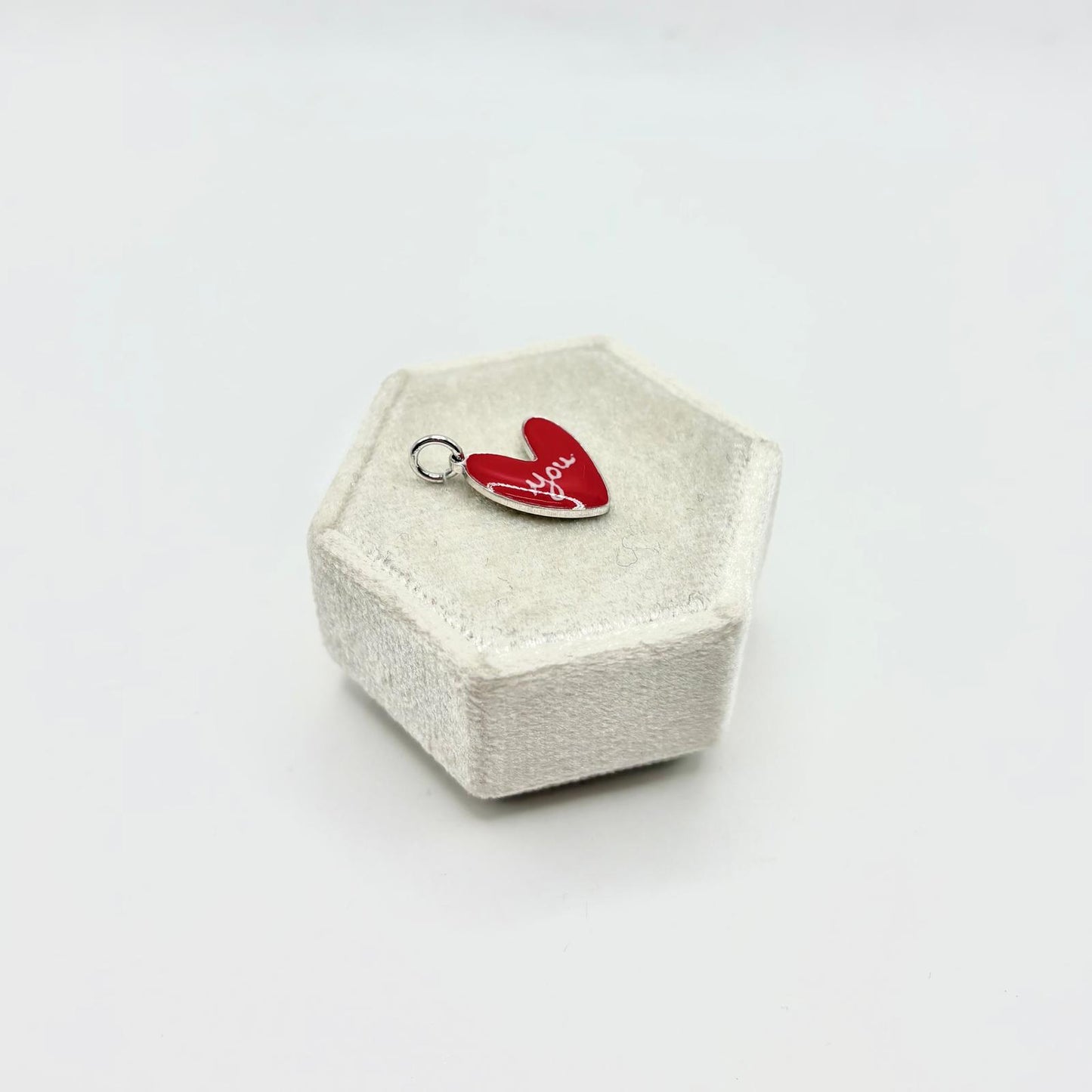 CN CUORE SCRITTA "YOU" SMALTO ROSSO