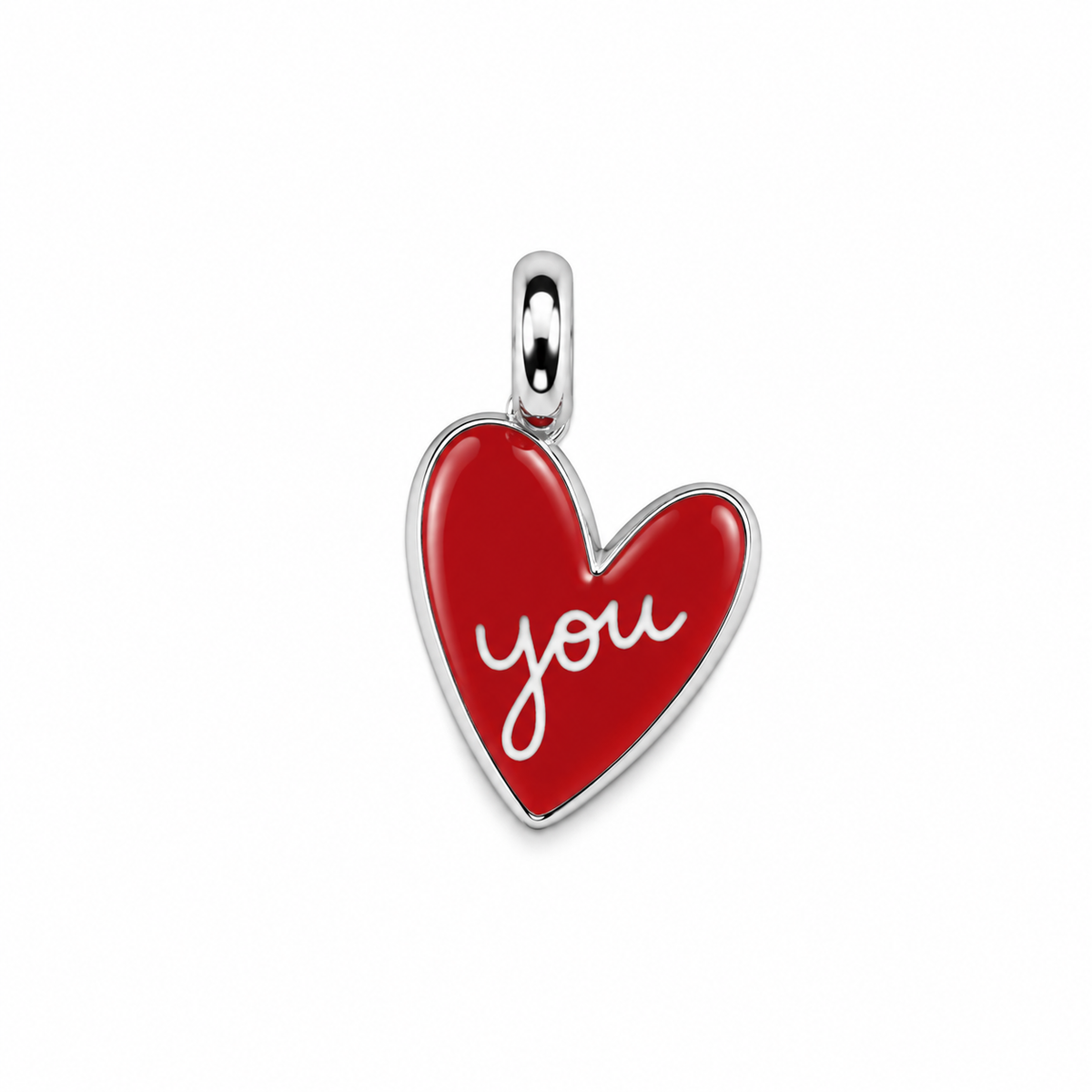CN CUORE SCRITTA "YOU" SMALTO ROSSO