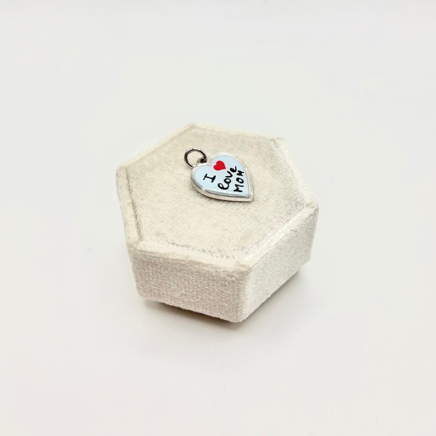 CN CUORE SCRITTA "I LOVE MUM" SMALTO AZZURRO