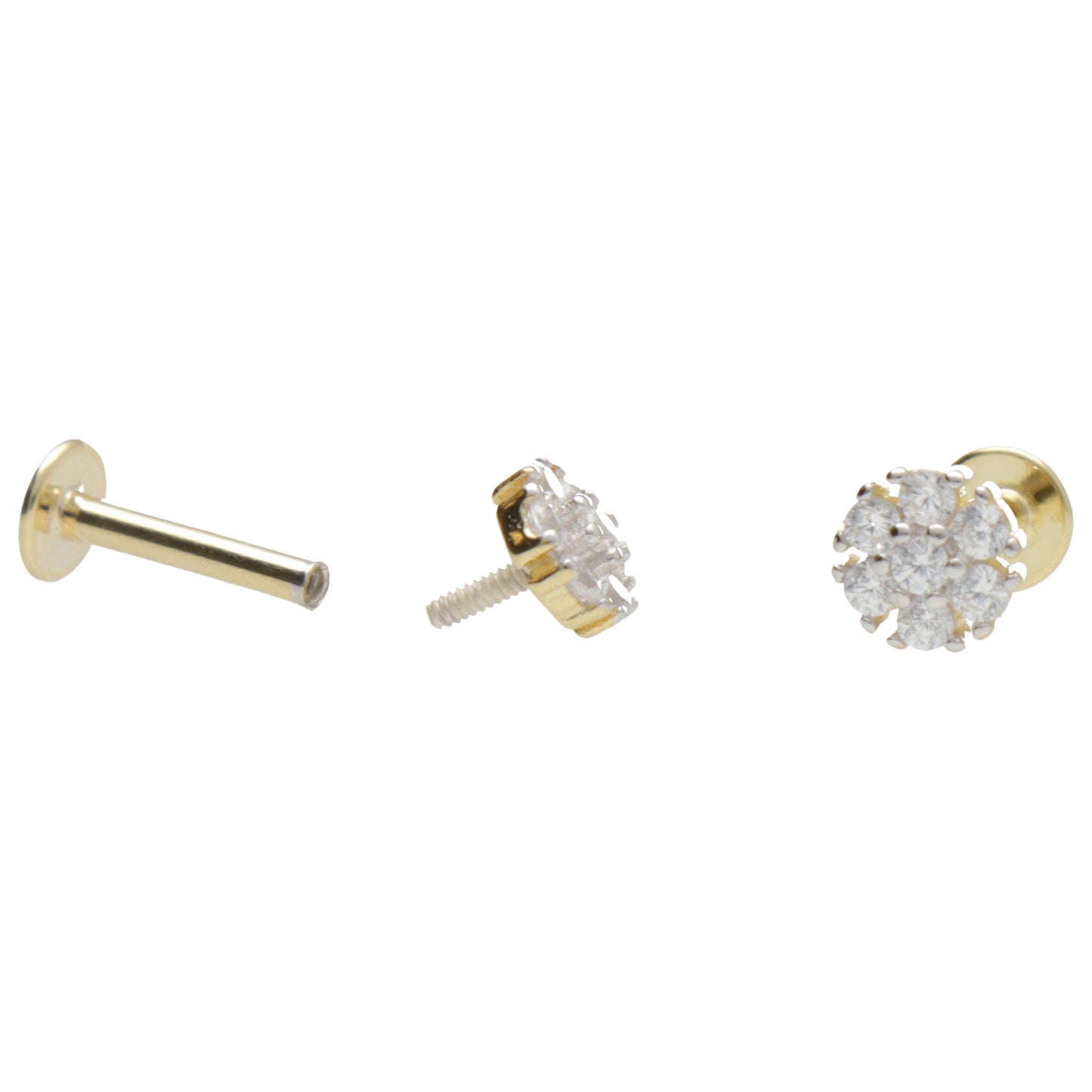 PIERCING FIORE ZIRC CH VITE PIATTA