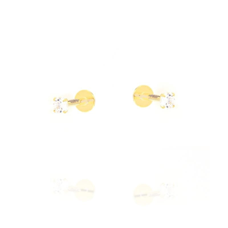 PIERCING ZIRCONE 3 MM CHIUSURA A VITE PIATTA