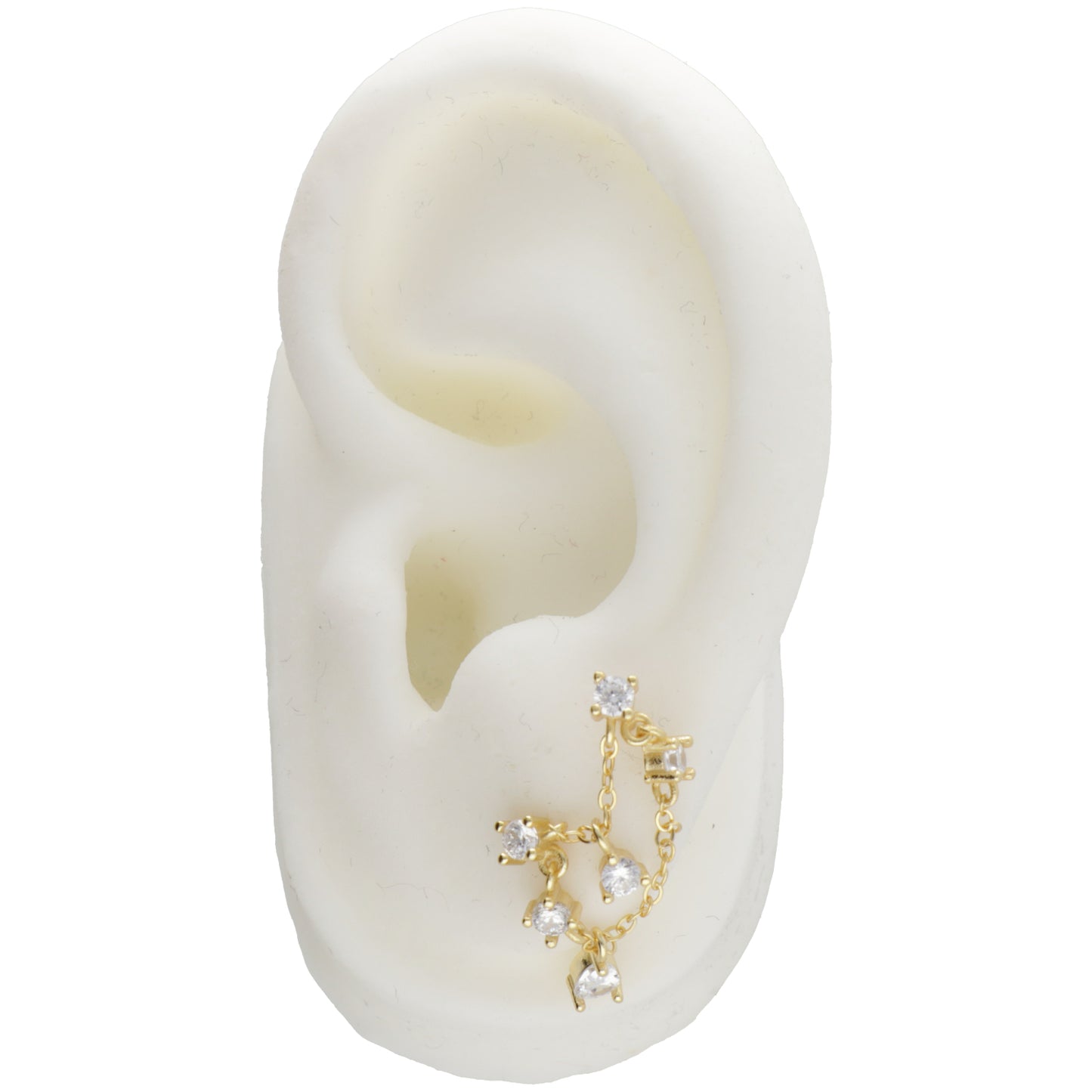 MONO ORECCHINO CON ZIRC PENDENTI